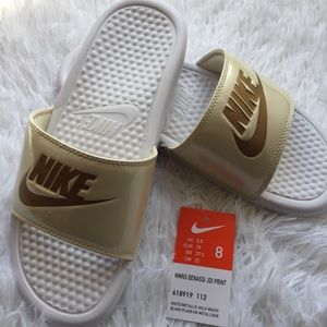 Nike slides white/gold